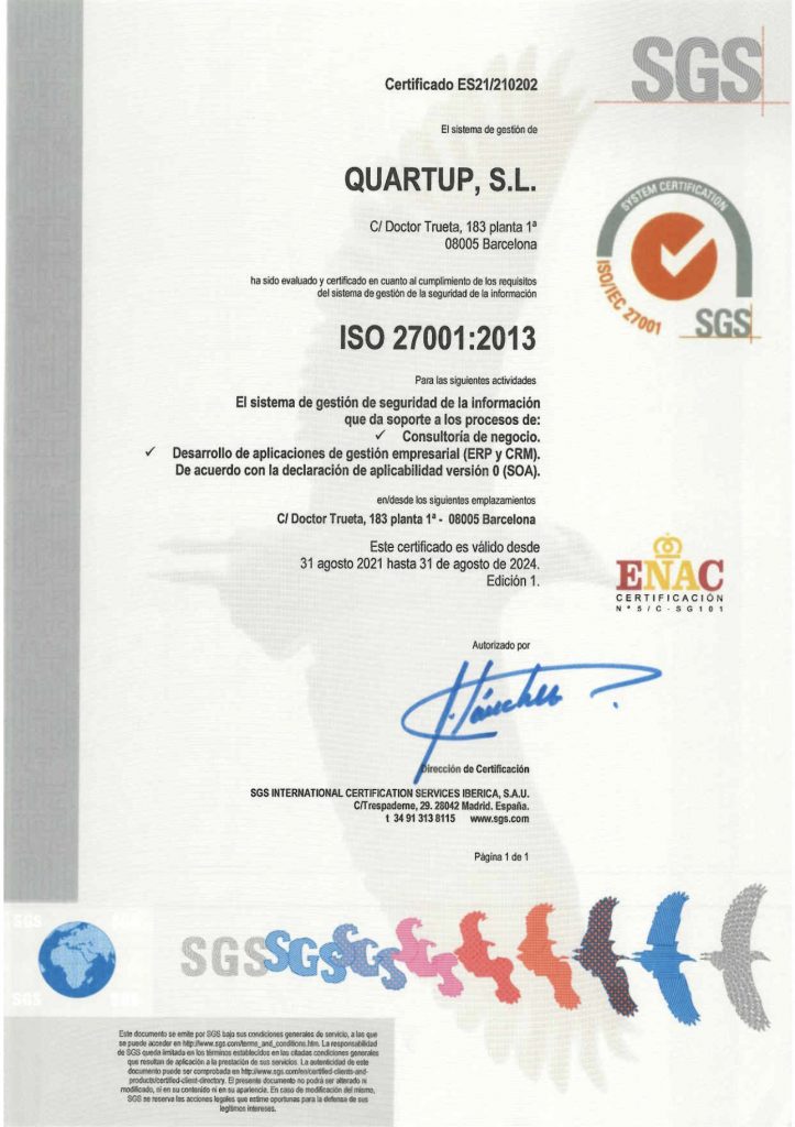 Quartup ISO 27001
